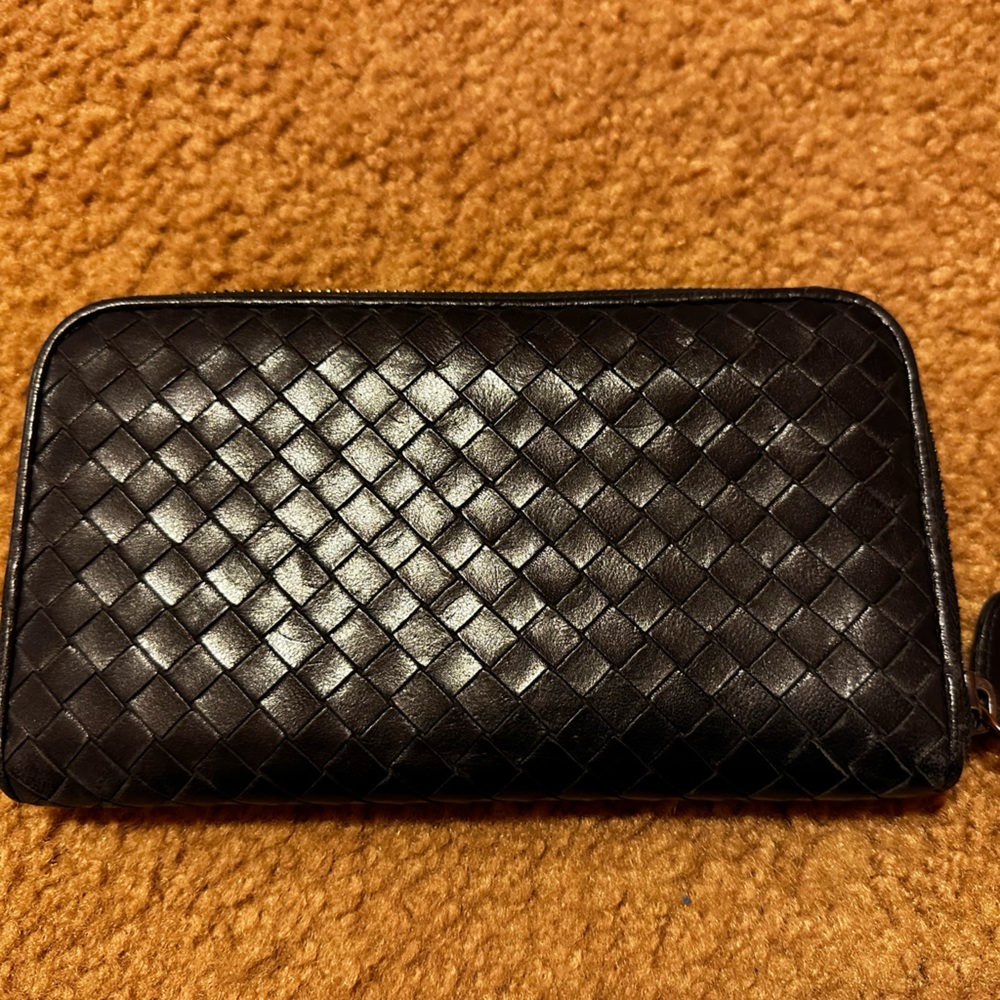 Bottega Veneta Black Leather Wallet